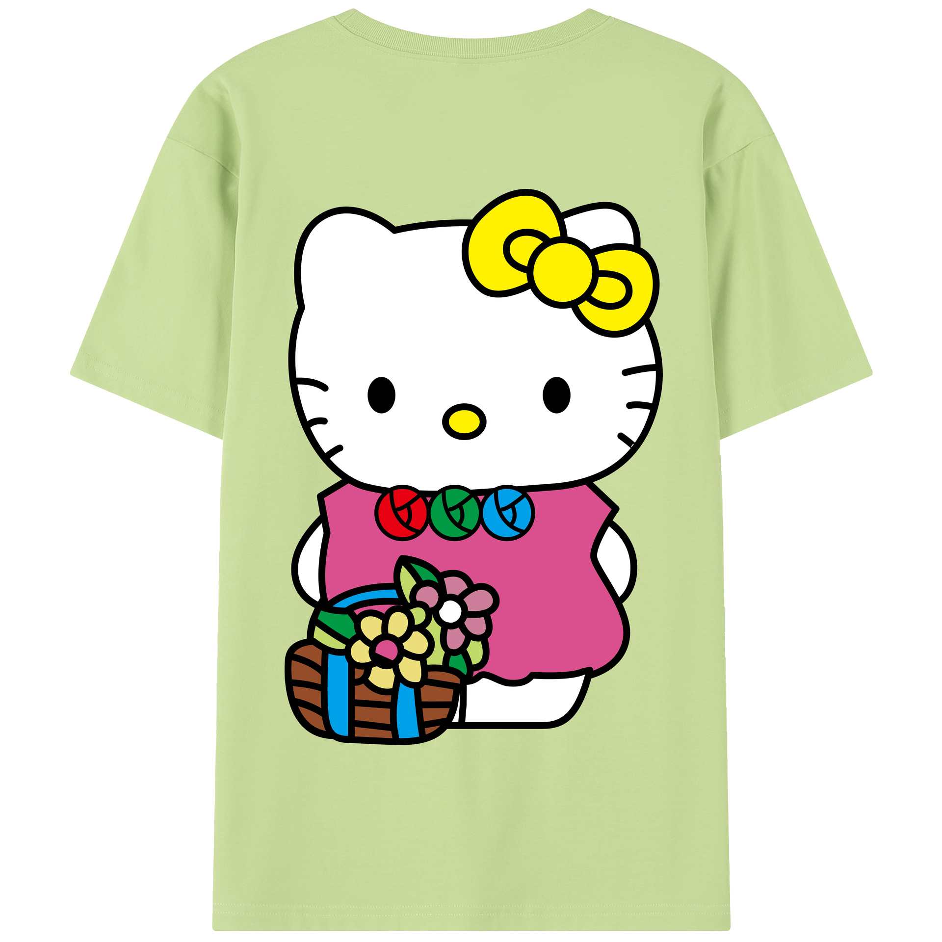 （画像用） Hello Kitty ハローキティ 綿100％半袖Tシャツ（背面プリント）